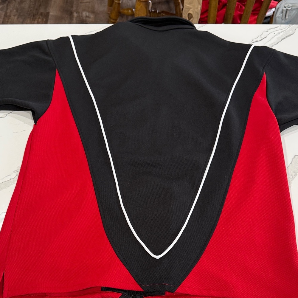 🔥 Vintage Y2K Nike Jordan Jumpman Full Zip Polo Jacket Mens L Black Red - Picture 5 of 8